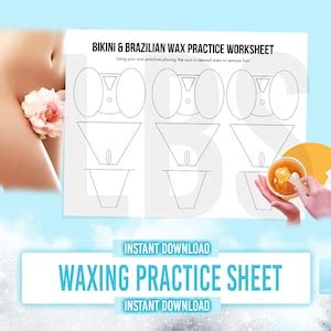 Wax Practice Sheet Bikini Waxing Brazilian Wax Waxing Practice Worksheet Waxing Training