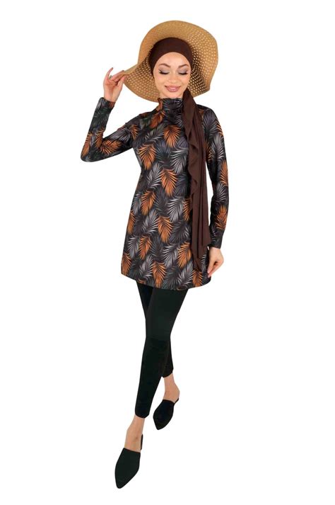 Şık Desenli Tesettür Mayo Toptan Bikini Mayo