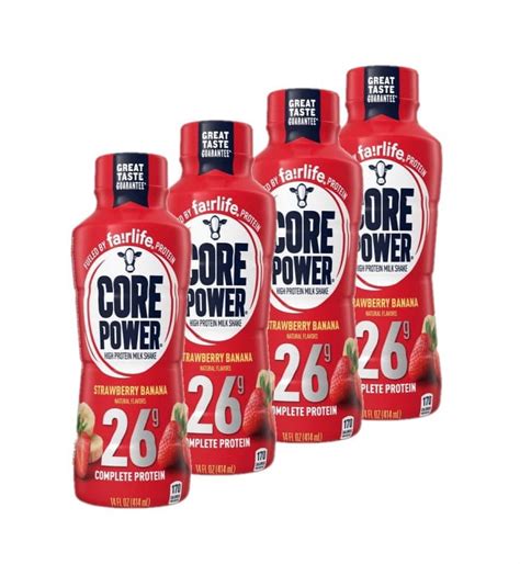 Core Power 4 Pack Strawberry Banana Protein Shake With Milk Ingredients 14 Fl Oz