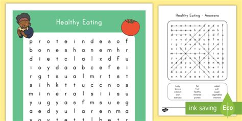 Healthy Eating Word Search Pdf Primary Resources