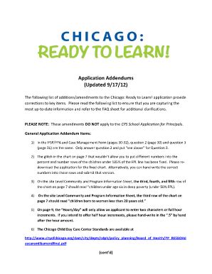 Fillable Online Cityofchicago Application Addendums Updated