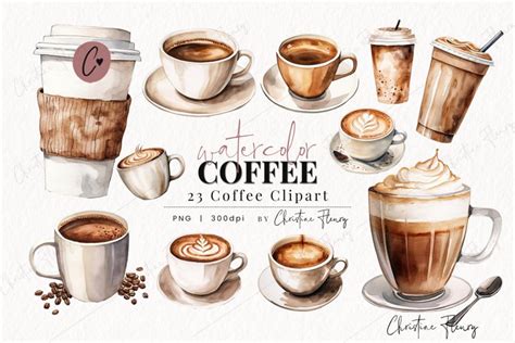 Watercolor Coffee Clipart