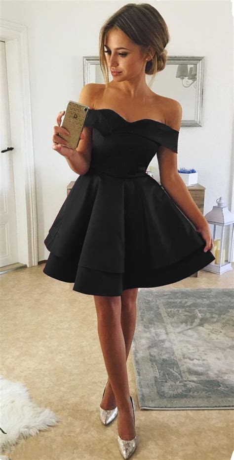 Black Homecoming Dresses Semi Formal Dress Short Prom Dress Cute Prom