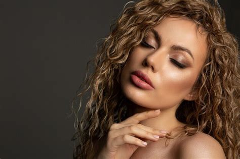 Premium Photo Fashion Studio Portrait Of Adorable Blonde Woman With Lush Hair And Naked