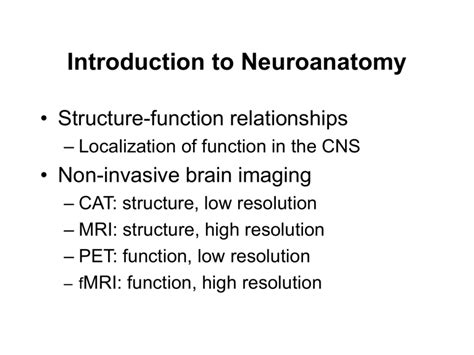 Introduction To Neuroanatomy