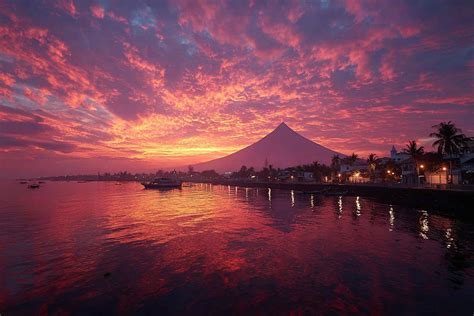 mount mayon sunset spots  magical evening views