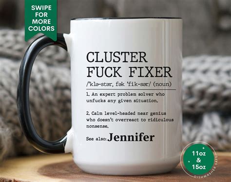 Cluster Fuck Fixer Mug Personalized Coworker Gift Funny Office Mug Custom Retirement Gift