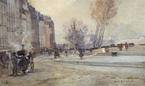 Le Quai Des Grands Augustins By Georges Jules Victor Clairin Artvee