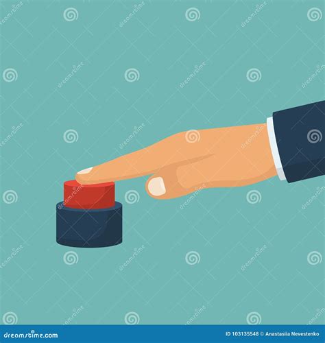 Bottone Rosso Di Stampaggio A Mano Illustrazione Vettoriale