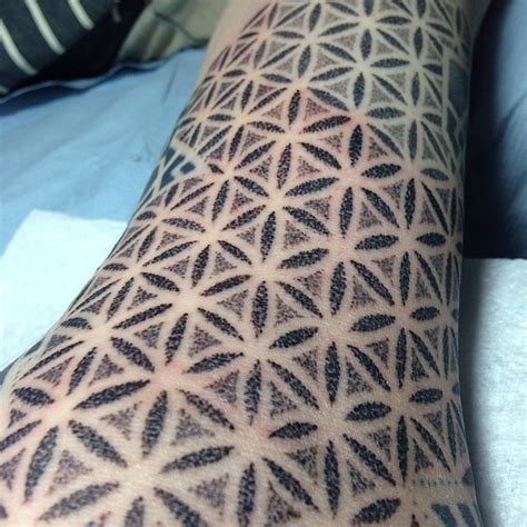 Dotwork sacred geometry arm tattoo - Tattoogrid.net