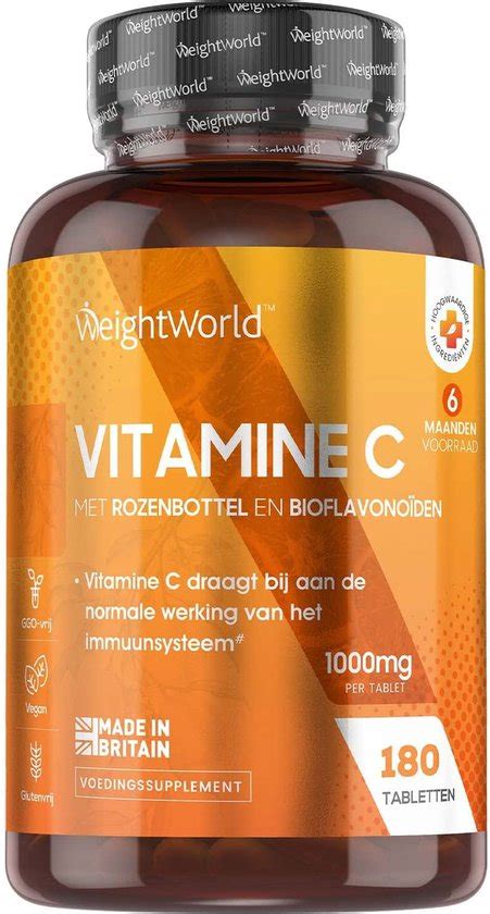 Weightworld Vitamine C Mg Met Rozenbottel En Bioflavono Den