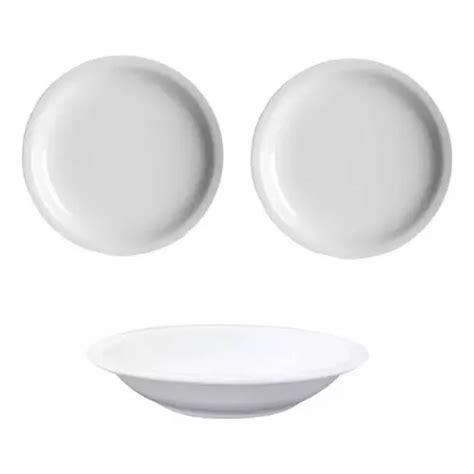 Set X 18 Plato Playo Hondo Postre Porcelana Germer Iguazu