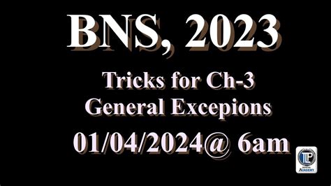 Bns Tricks For General Exceptions Tlpacademy Bns Bsa Bnss