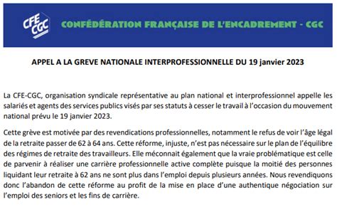 Appel A La Gr Ve Nationale Interprofessionnelle Du Janvier