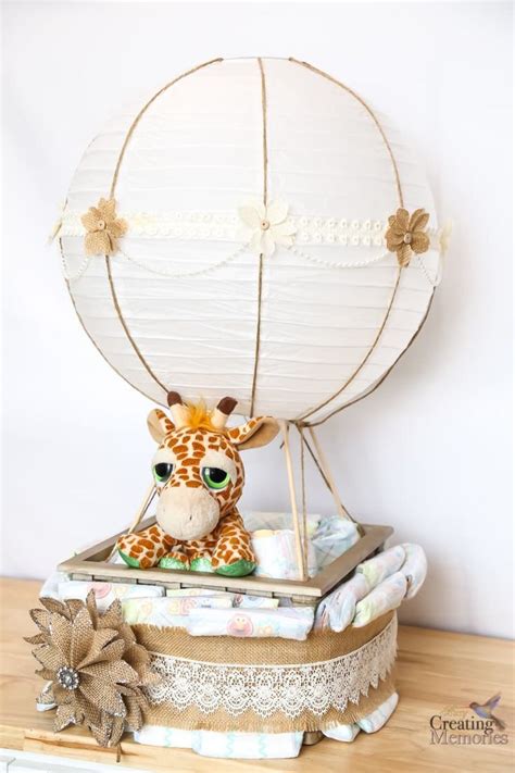 Easy Hot Air Balloon Diaper Cake For A Fabulous Baby Shower Air Baby Balloon Cake Hot