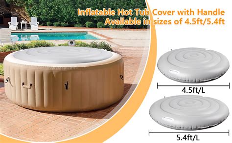Amazon 5 4 Ft Inflatable Hot Tub Cover With Handle Insulated Hot Tub Lid For Outdoor