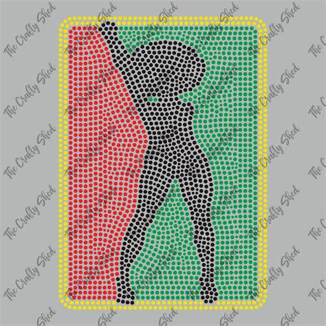 Black Power Afro Woman Rhinestone Transfer The Crafty Shed