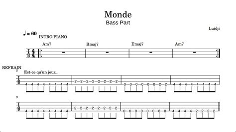 Monde Luidji Bass Tab Youtube