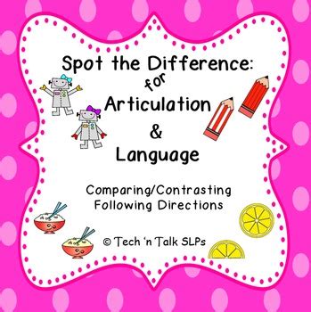 Spot the Difference for Articulation (R & R Blends) & Language | TpT