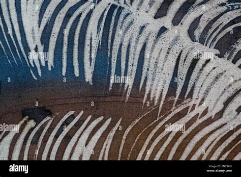 Feather Hot Batik Background Texture Handmade On Silk Abstract Surrealism Art Stock Photo