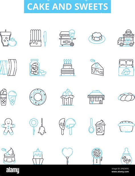 Cake And Sweets Vector Line Icons Set Cake Sweets Pastry Dessert