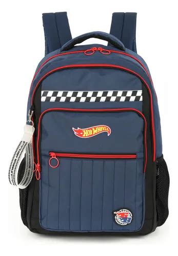 Mochila Escolar Menino Bolsa Refor Ada Juvenil Hot Wheels Cor Azul Parcelamento Sem Juros
