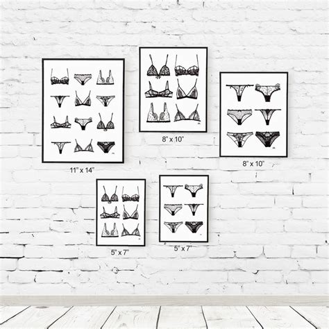Panty Print Lingerie Art Bathroom Wall Decor Lingerie Wall Etsy