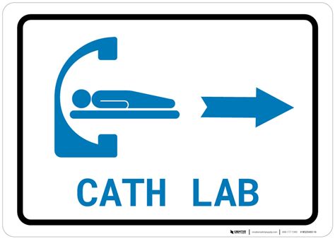 Cath Lab Right Arrow With Icon Landscape V2 Wall Sign