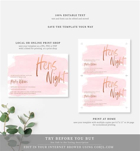 hens night printable invitation hens party invite pink etsy australia