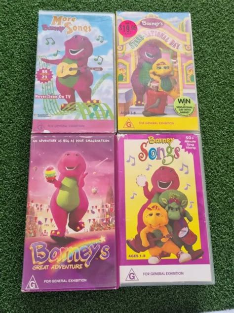 BARNEY VHS TAPES Lot Vintage 90s More Songs Sense Sational Day Great