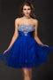 Robe bleu royal princesse courte bustier orné de stars en tulle