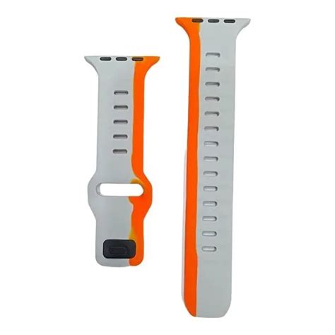 Dual Color 42mm 44mm 45mm 49mm Soft Silicone Watch Straps Orange Gray