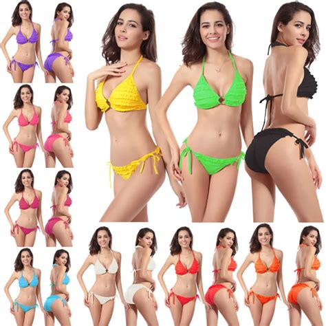 Sexy Flower Bikini Set Women Female Girls Swimwear Biquini Swimsuit Wear Trikini Beach Bathing