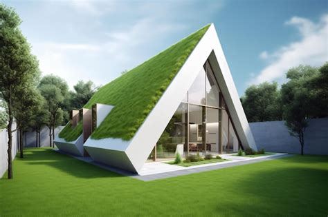 Premium AI Image Modern Minimalist Triangle Roof House Concept With