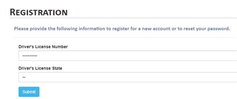 Once the link has opened the employee will enter theirDriver’s License ...