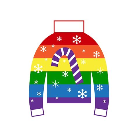 Suéter cálido del orgullo del arco iris para la persona gay lgbt concepto de navidad y año nuevo