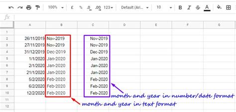 convert date  month  year  google sheets