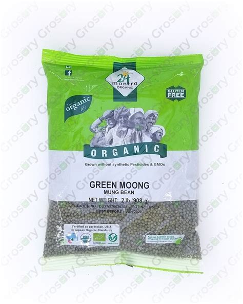 24 Mantra Organic Green Moong Whole 2 Lb Grosury