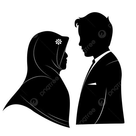 Hijab Bride Silhouette Bride Silhouette Face Silhouette Muslim Png
