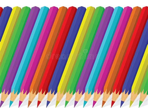 Seamless Background Of Colorful Pencils Stock Vector Illustration Of