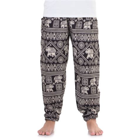 Men Thai Elephant Harem Pants Black My Thai Pants