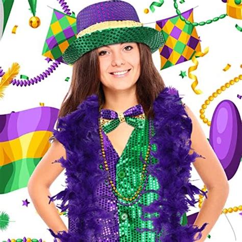 Hicarer 7 Pieces Mardi Gras Outfit For Women Mardi Gras Costume