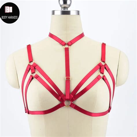 Harajuku Gothic Bondage Women Top Body Harness Sexy Lingerie Bondage Harness Cage Bra Pole Dance