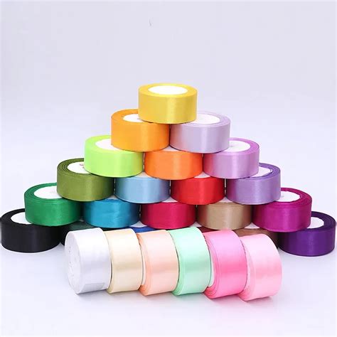 Yards Roll Mm Satin Ribbons Wedding Gift Wrapping Ribbons Bow For