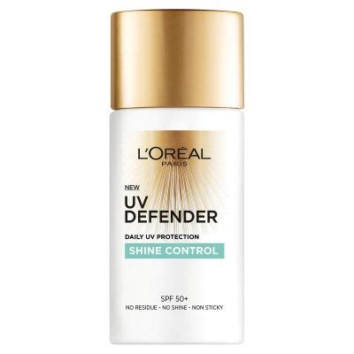 loreal uv defender daily uv protection skincare spf  shine contro