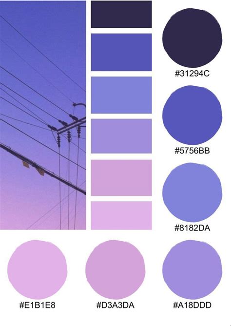 The Color Scheme Is Purple And Blue With Different Hues In Each One