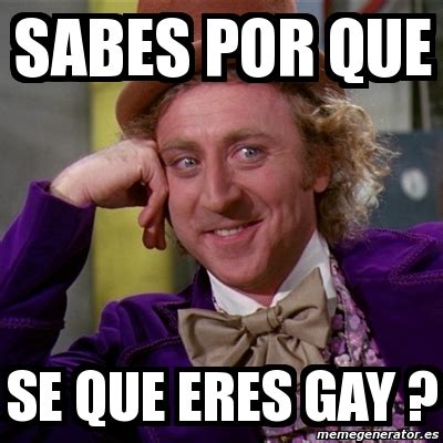 Meme Willy Wonka SABES POR QUE SE QUE ERES GAY 67430