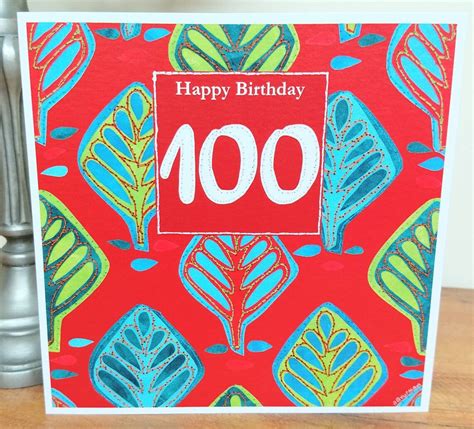 100th Birthday Card Mens Age 100 Birthday Card Womens Age Etsy