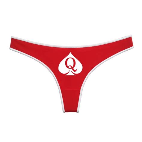 Queen Of Spades Red Cotton Underwear For Womens Cute Thong Female Lingerie Soft Seamless