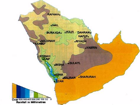 Saudi Arabia Distribution Of Annual Rainfall